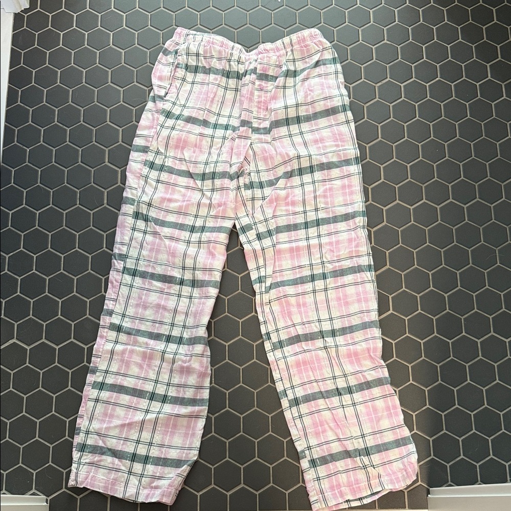 Women Pink Plaid Pajama Pants - Soft Cotton Sleepwear